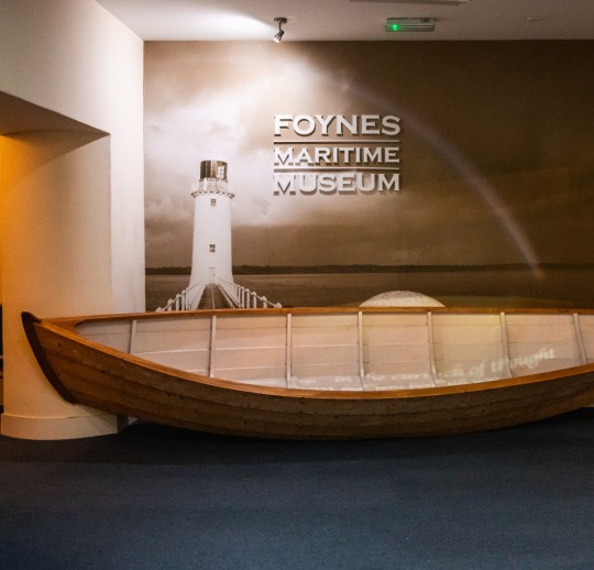 A lighthouse mural at the Flying Boat Museum Foynes.