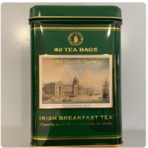 Tin of 40 Irish Breakfast Tea bags with Dublin Custom House design.