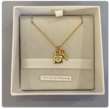 Knight & Day – Pink Box Lock and Key Pendant