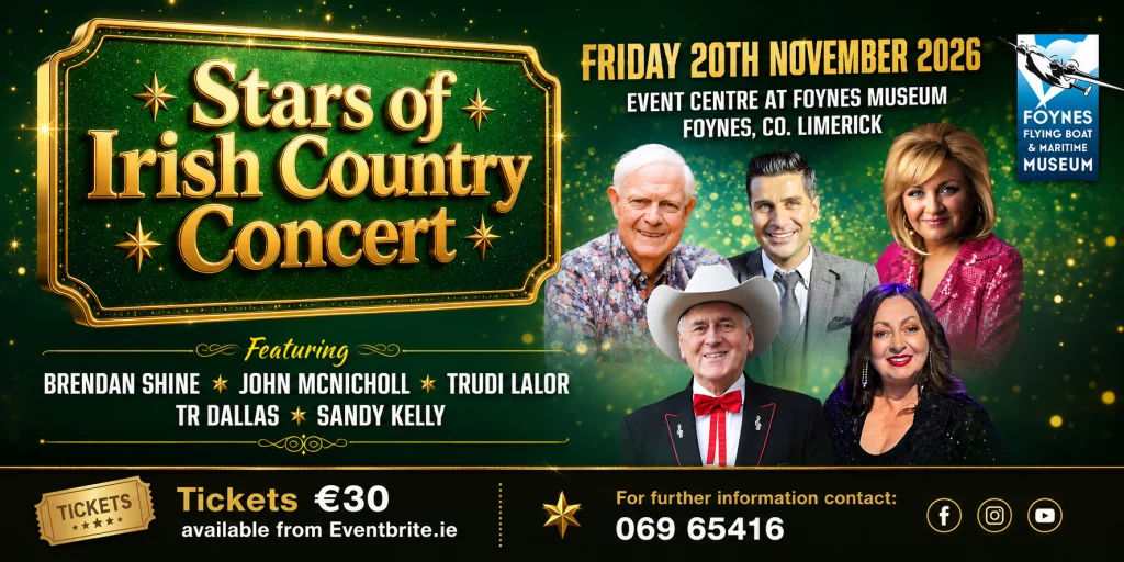 Event poster for the Stars of Irish Country concert,