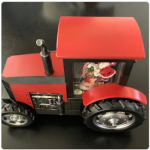 Santas Tractor Snowglobe